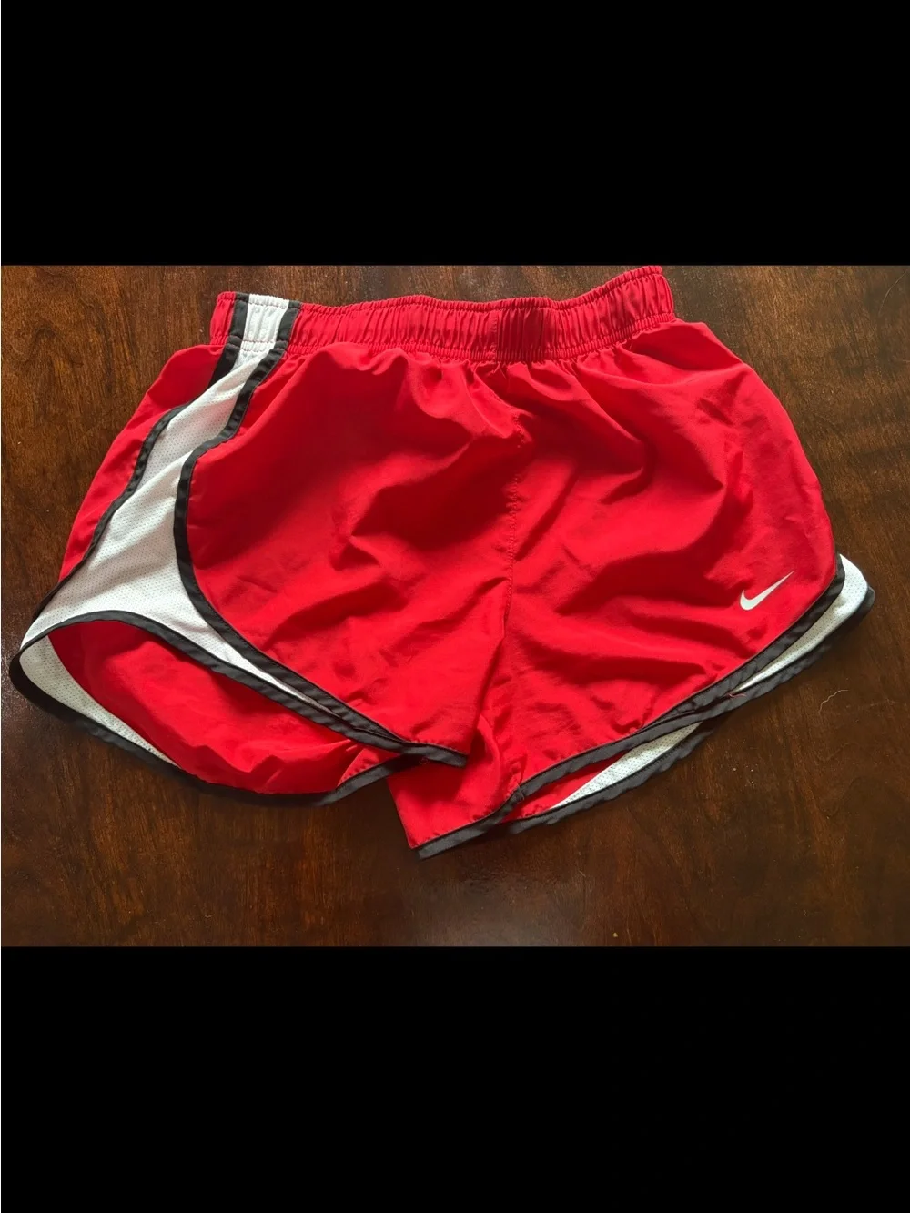 Nike Red Dri-FIT Athletic Shorts with Black Trim